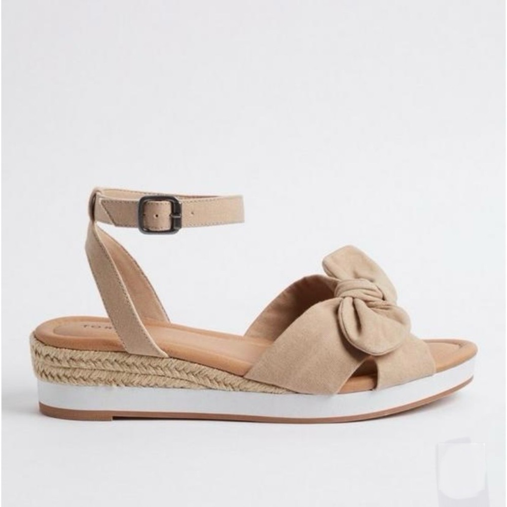 Torrid Bow Mini Espadrille Wedge Size 9.5 WW